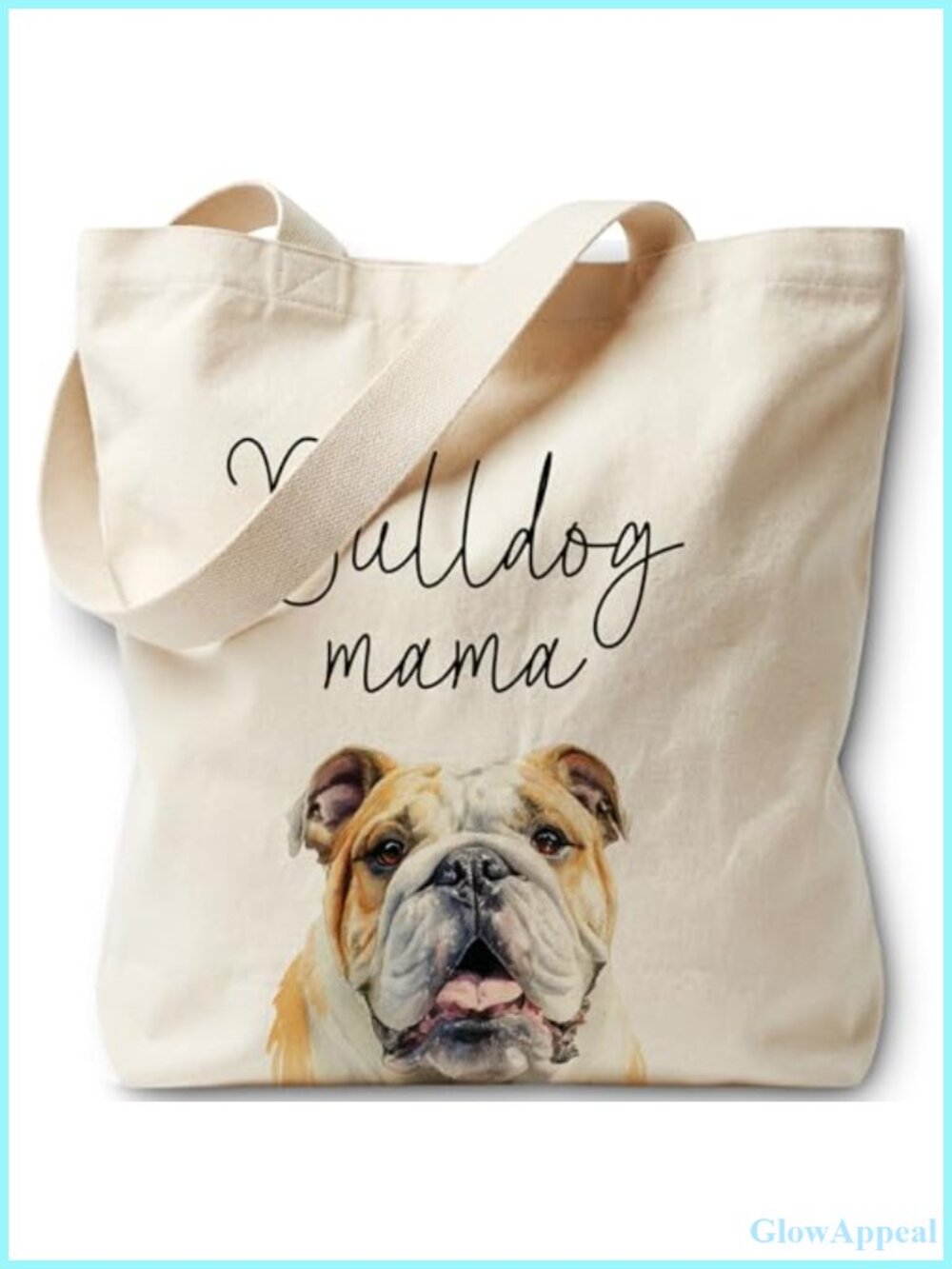 Canvas Tote Bag Dog Mama Beach Bag Reusable Shopping Bag for Women